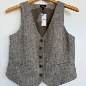 Express Taupe Herringbone Vest